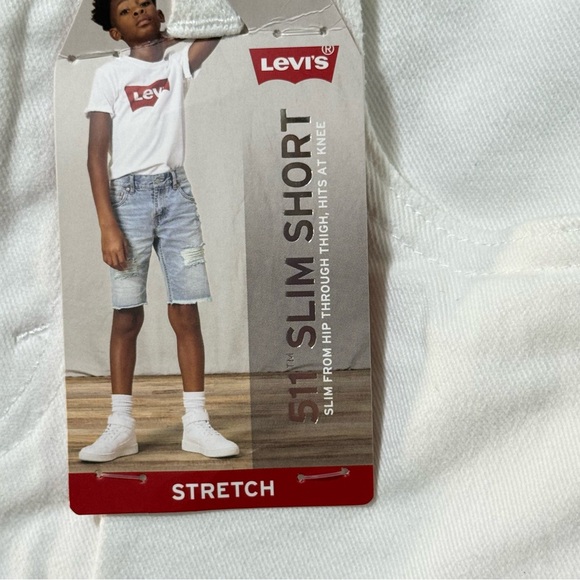 Levi's White Boys Jean Shorts Size 12 Waist 26 - Picture 3 of 13